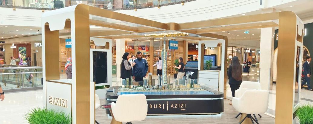 Azizi Developments mall Kiosk via NAAM Marketing showcasing Dubai property